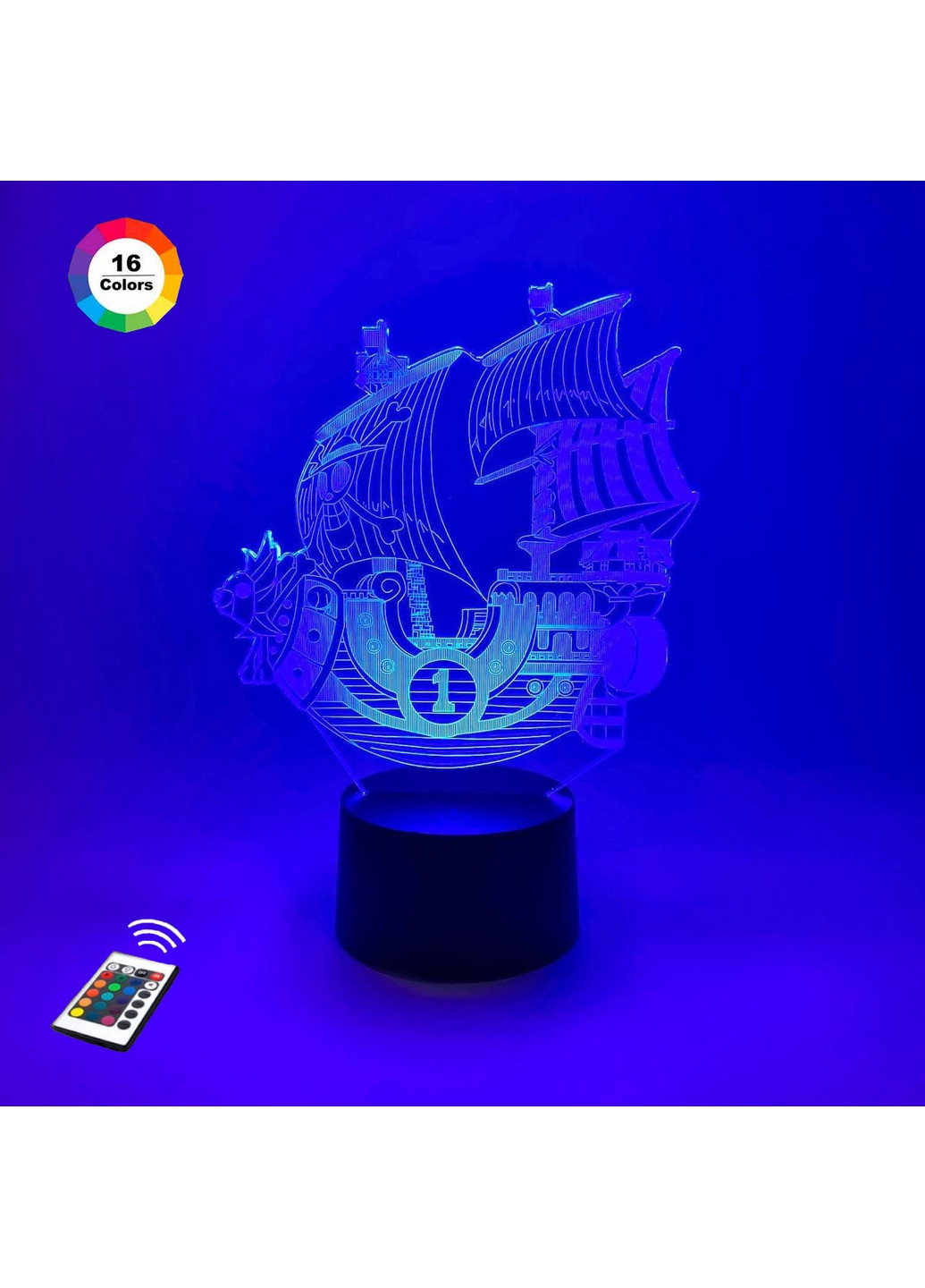 Нічник-світильник 3D "Корабль Ван Пис " 24х20 см 3DTOYSLAMP (266420015)