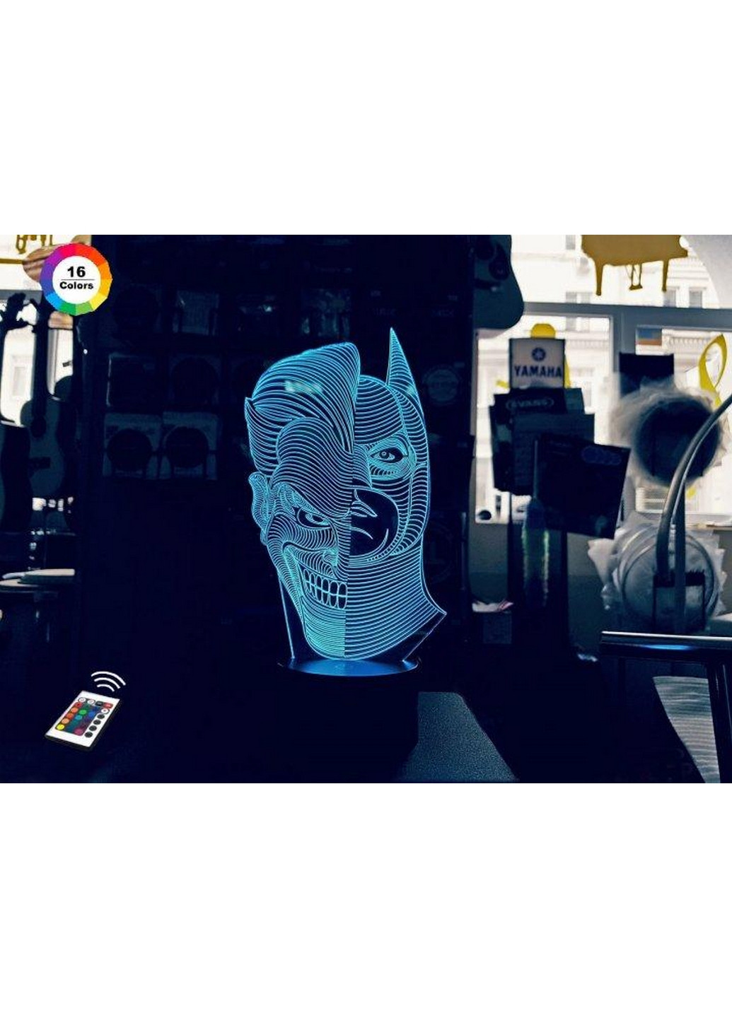 Нічник-світильник 3D "Джокер/Бетмен" 25х13 см 3DTOYSLAMP (266419342)