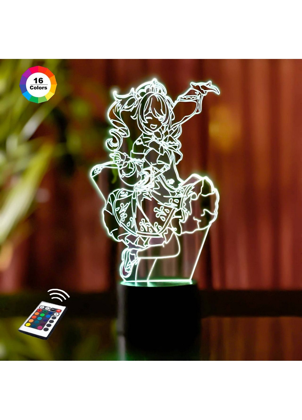 Нічник-світильник 3D "Барбара" GENSHIN IMPACT 24х13 см 3DTOYSLAMP (266419383)