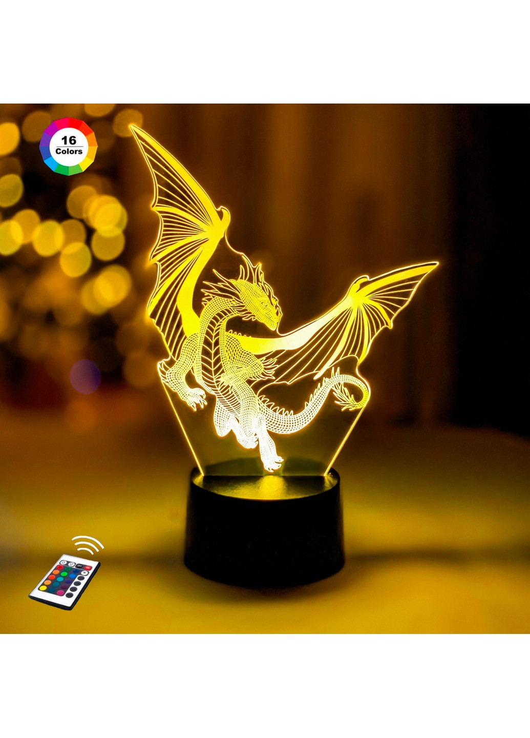 Нічник-світильник 3D "Дракон 2" 25х17 см 3DTOYSLAMP (266419699)