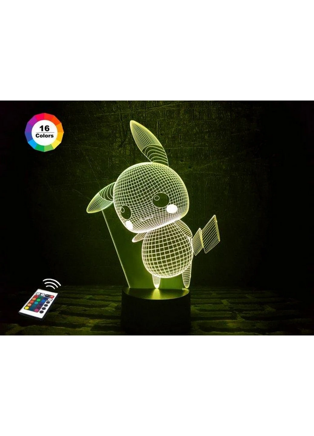 Нічник-світильник 3D "Пікачу" 27х13 см 3DTOYSLAMP (266419550)