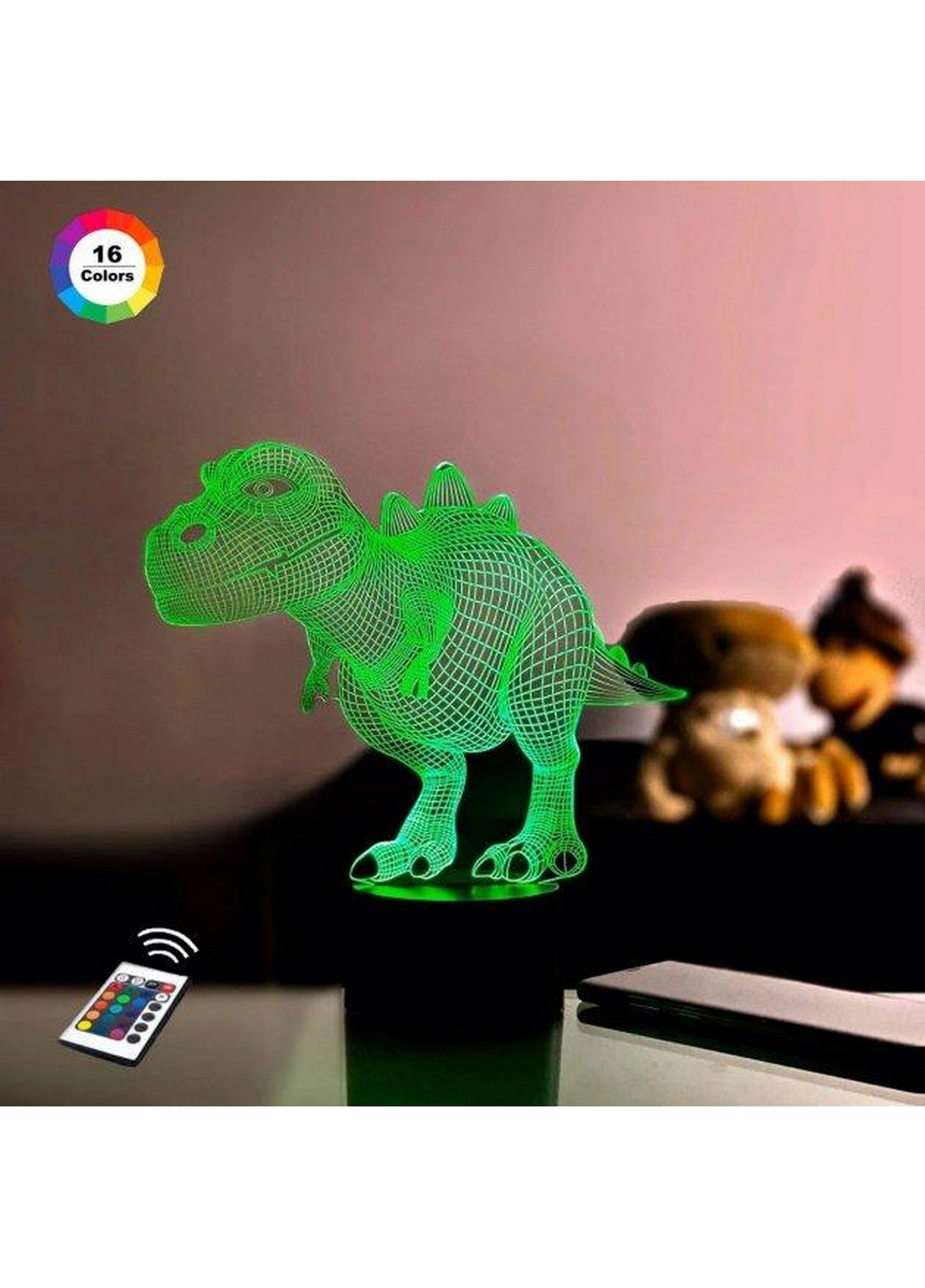 Ночник-светильник 3D "Динозаврик 2" 21х22 см 3DTOYSLAMP (266419465)