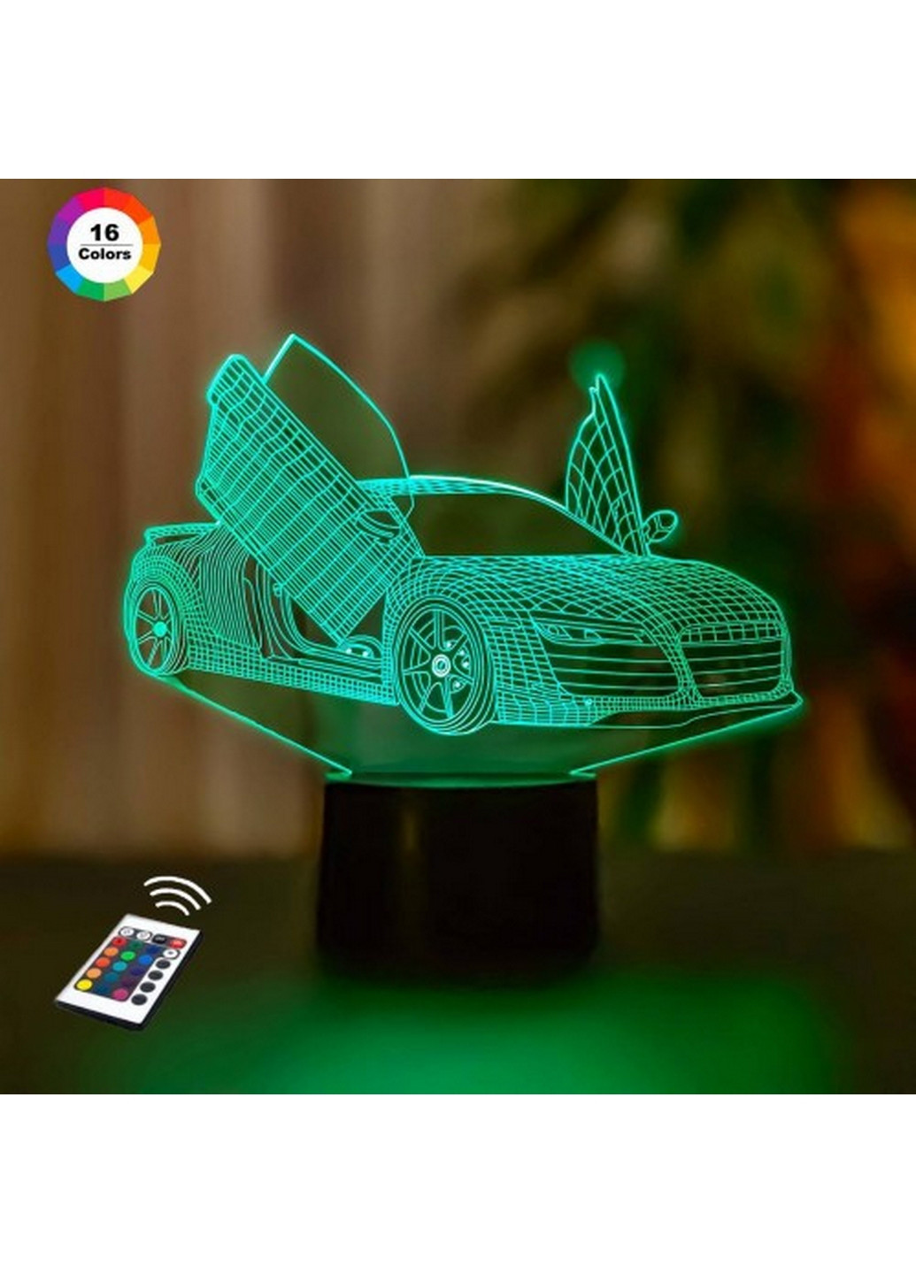 Нічник-світильник 3D "Автомобіль 42" 20х16 см 3DTOYSLAMP (266419347)