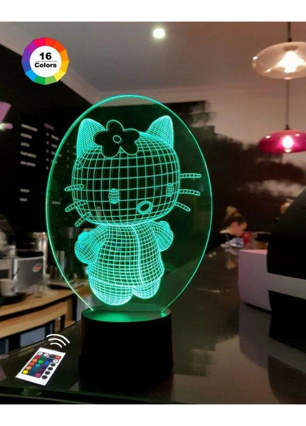 Нічник-світильник 3D "Kitty 2" 25х16 см 3DTOYSLAMP (266420306)