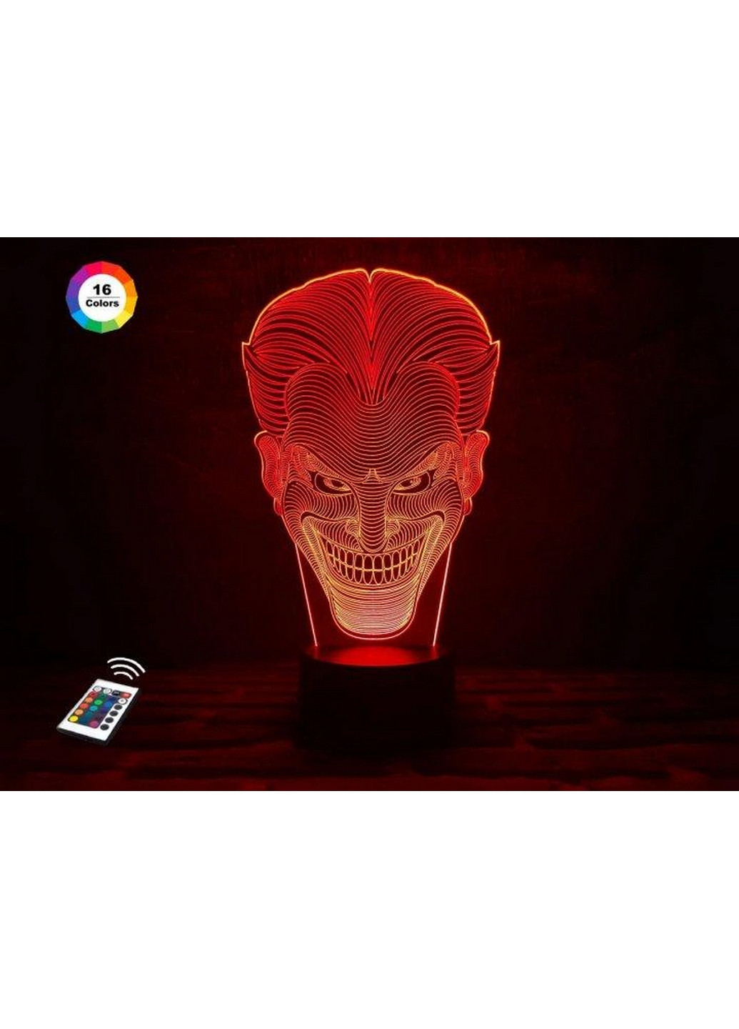 Ночник-светильник 3D "Джокер" 26х15 см 3DTOYSLAMP (266420222)