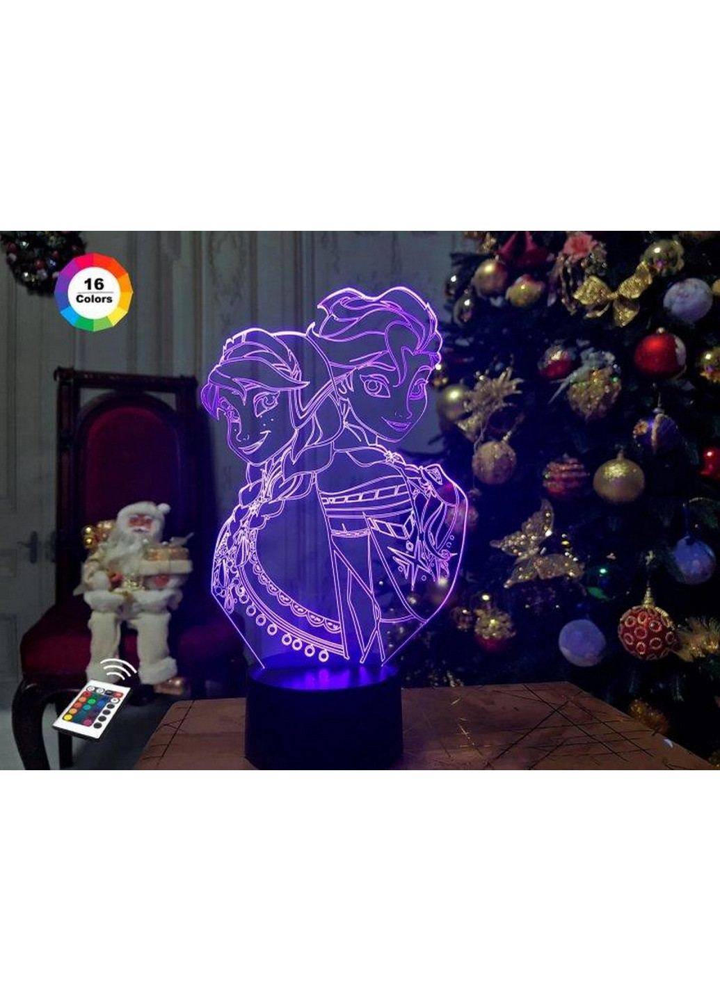 Нічник-світильник 3D "Холодне серце" 26х15 см 3DTOYSLAMP (266420232)