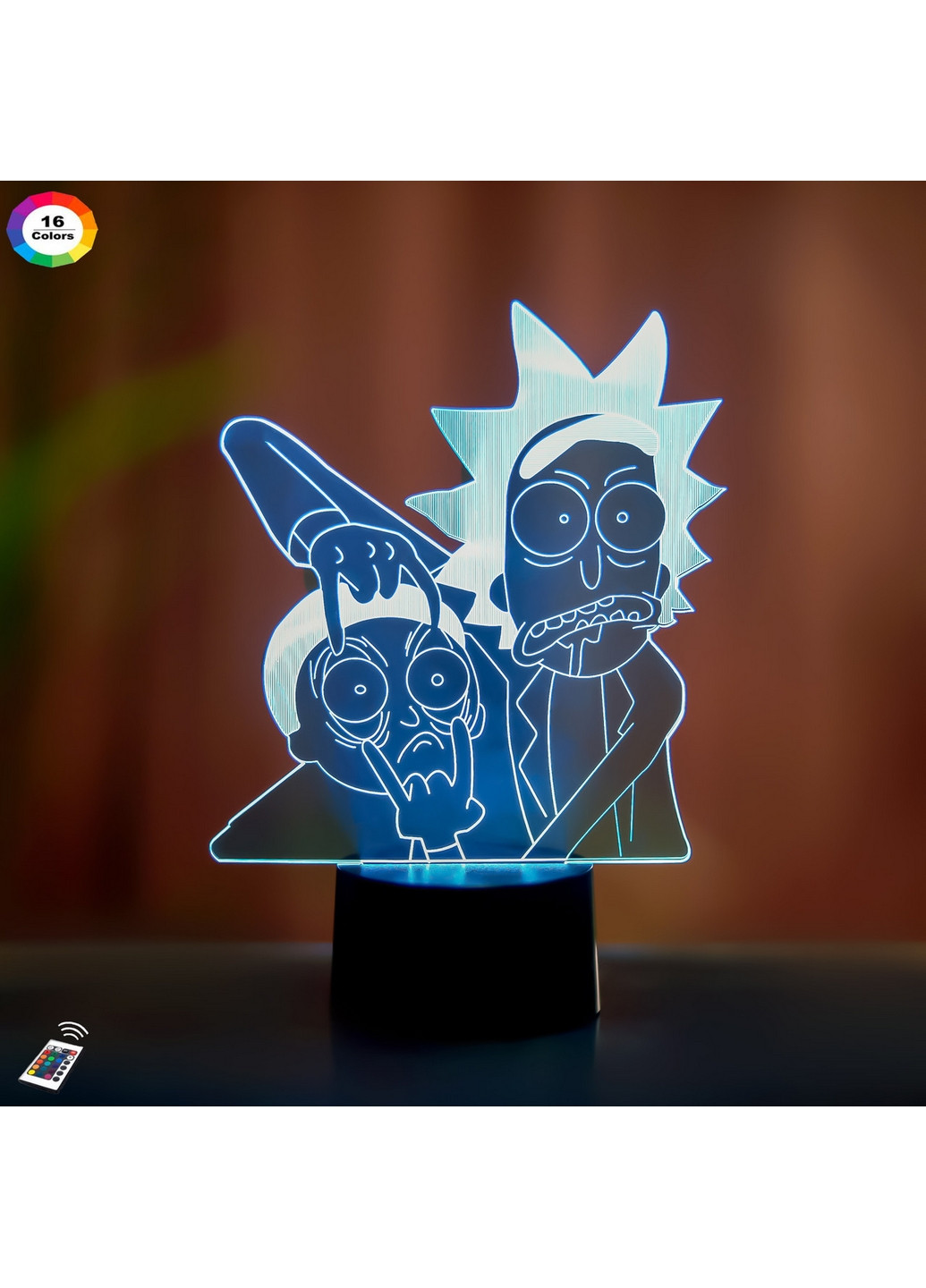 Нічник-світильник 3D "Рик і Морті" 24х15 см 3DTOYSLAMP (266419676)