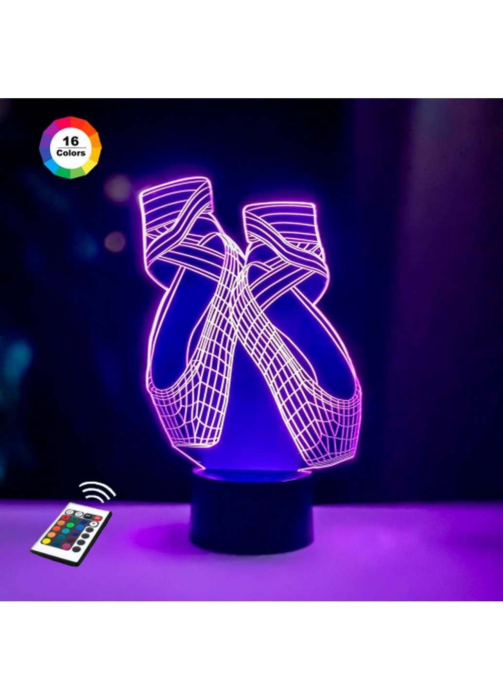 Ночник-светильник 3D "Пуанты" 15х26 см 3DTOYSLAMP (266419754)