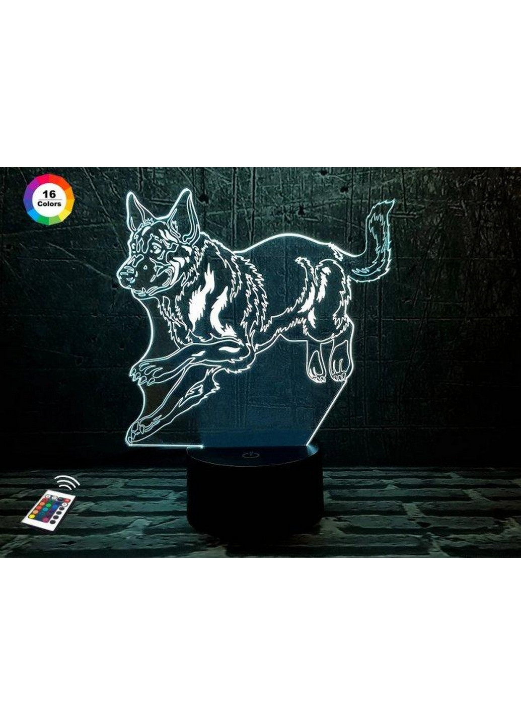Нічник-світильник 3D "Німецька вівчарка 2" 20х17 см 3DTOYSLAMP (266420317)