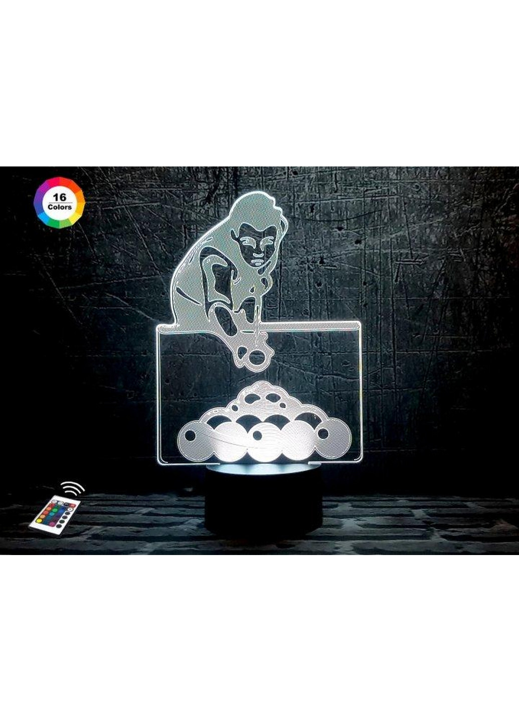 Нічник-світильник 3D "Більярд" 25х16 см 3DTOYSLAMP (266419323)