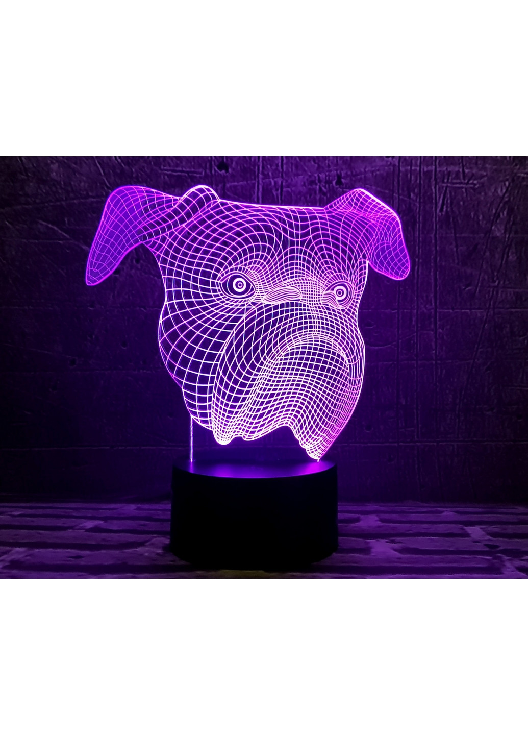 Нічник-світильник 3D "Бульдог" 19х17 см 3DTOYSLAMP (266419481)
