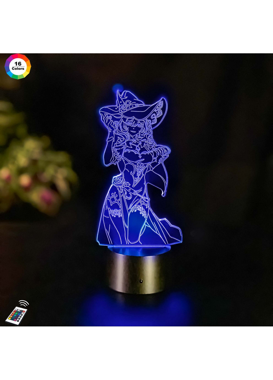 Нічник-світильник 3D GENSHIN IMPACT "Ліза" 26х11 см 3DTOYSLAMP (266419469)