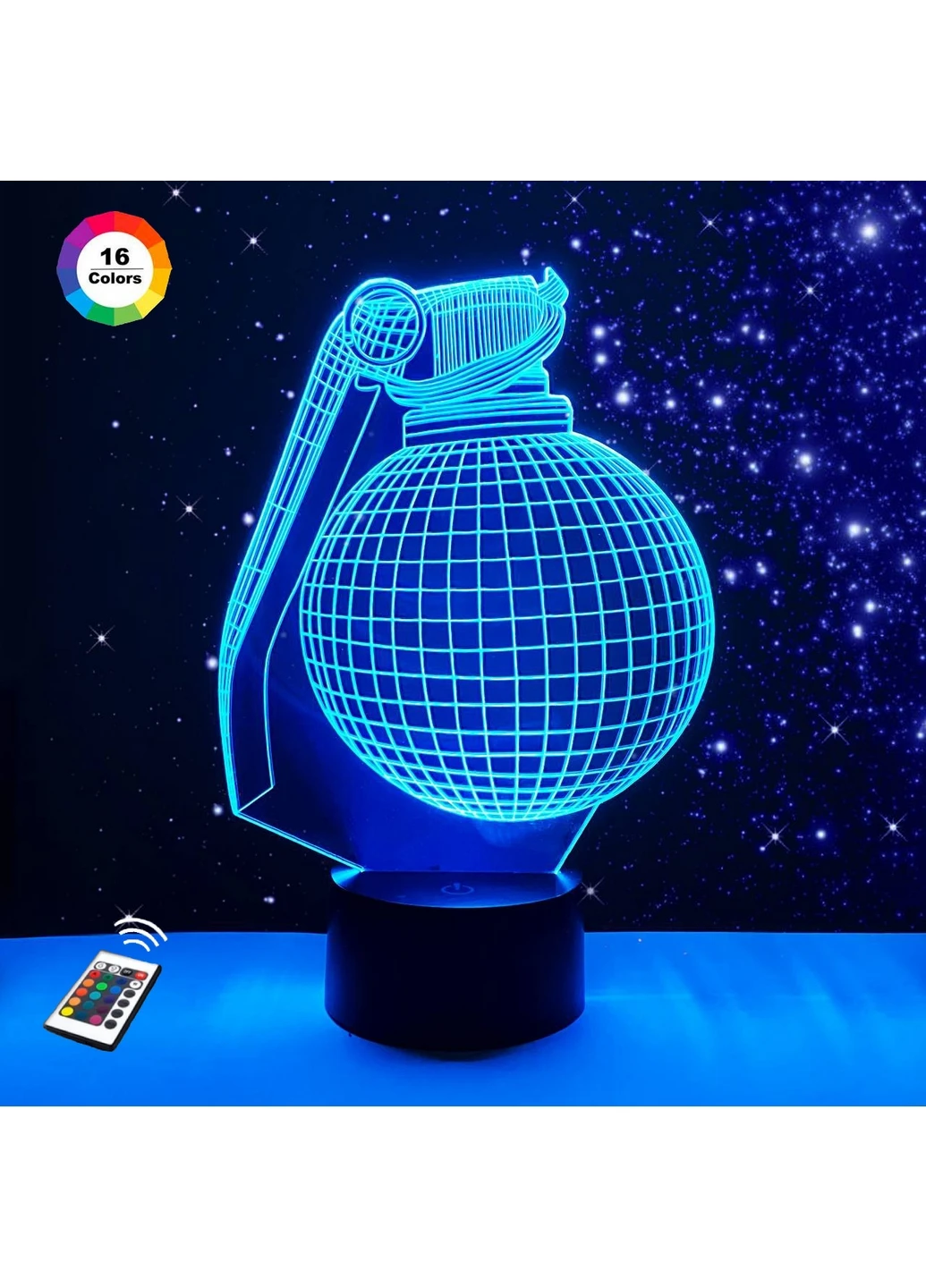 Нічник-світильник 3D "Гранату" 23х17 см 3DTOYSLAMP (266419877)