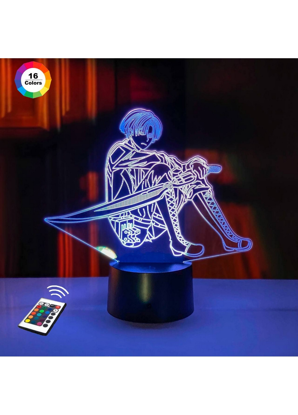 Нічник-світильник 3D "Леві Акерман 4" 18х21 см 3DTOYSLAMP (266419437)