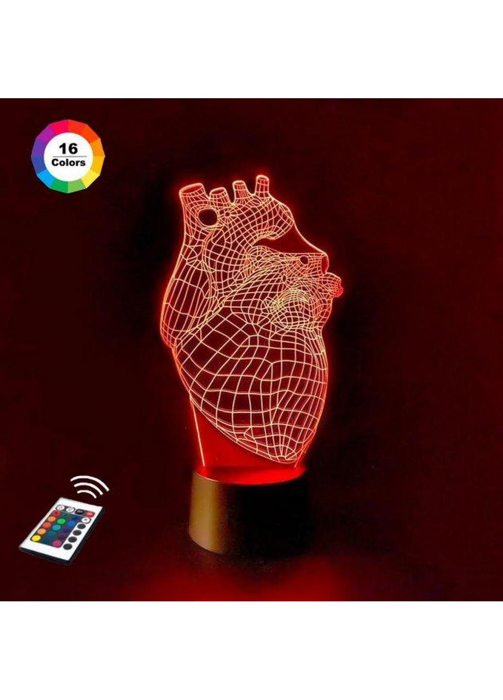Ночник-светильник 3D "Сердце 2" 25х13 см 3DTOYSLAMP (266420157)