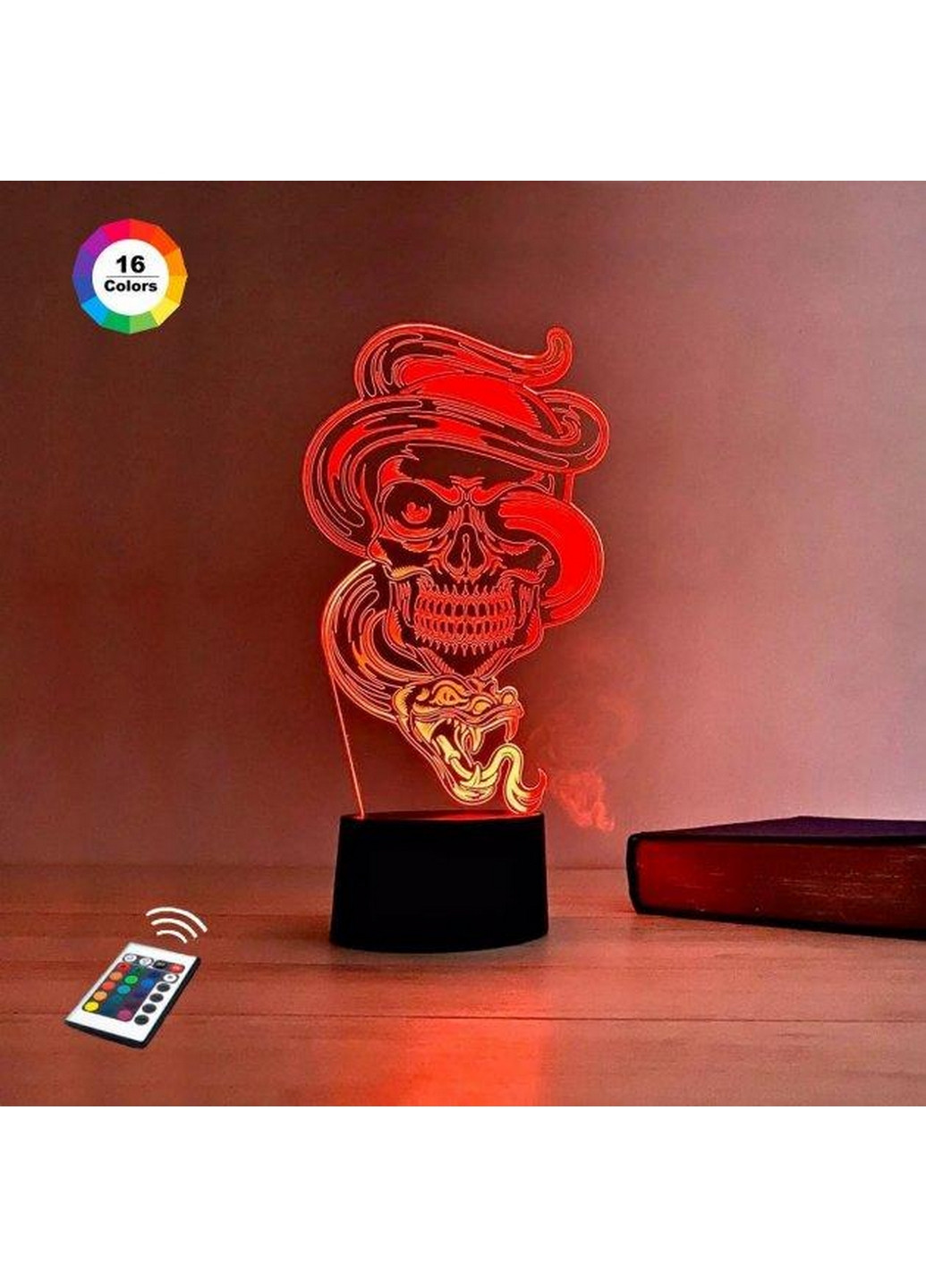 Ночник-светильник 3D "Череп 6" 26х13 см 3DTOYSLAMP (266419673)
