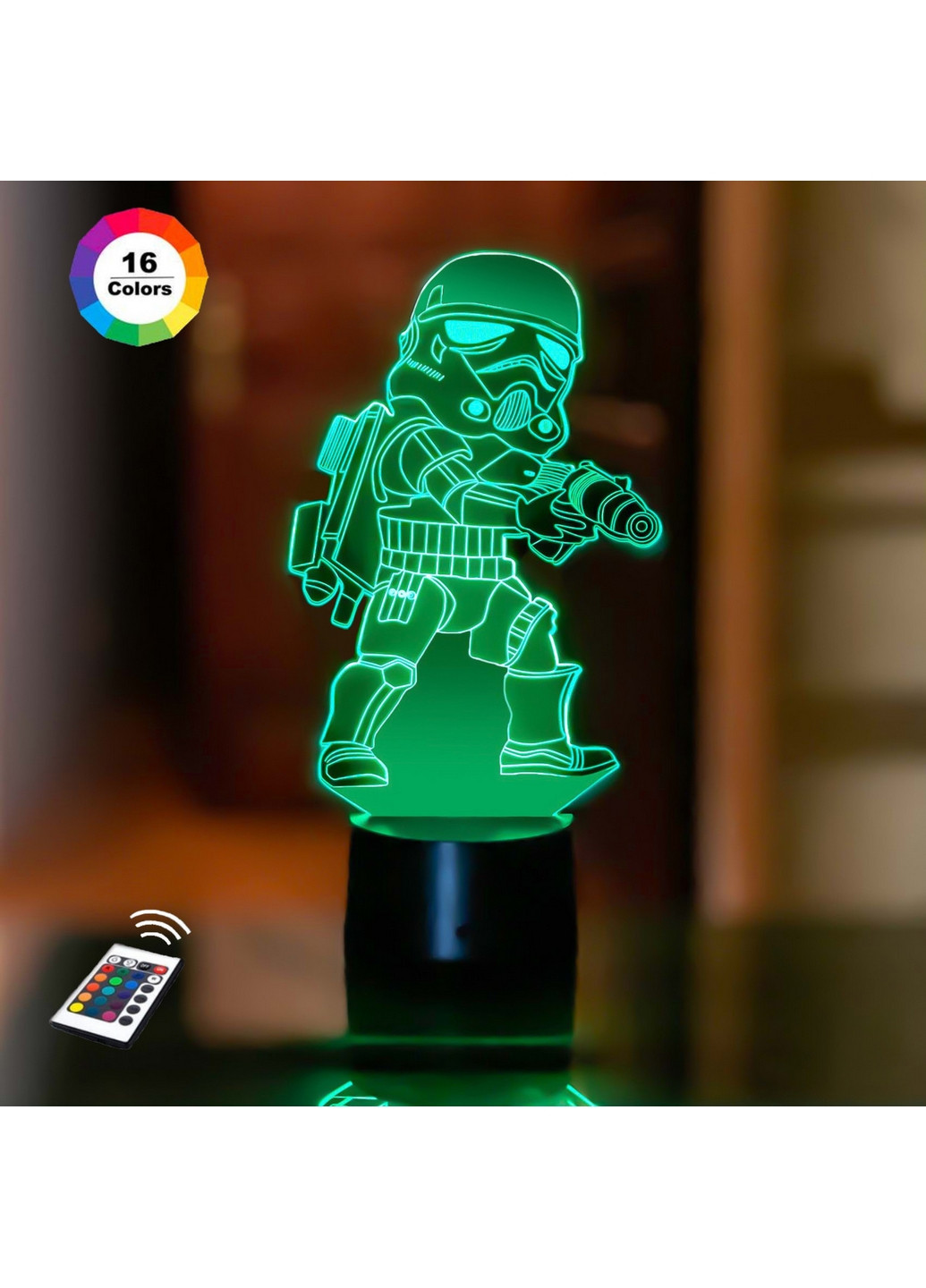 Нічник-світильник 3D "Штурмовик 2" 26х13 см 3DTOYSLAMP (266419664)