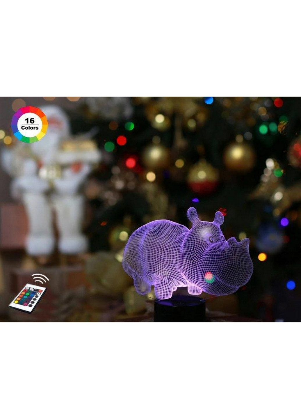 Нічник-світильник 3D "Бегемот" 21х12 см 3DTOYSLAMP (266419922)