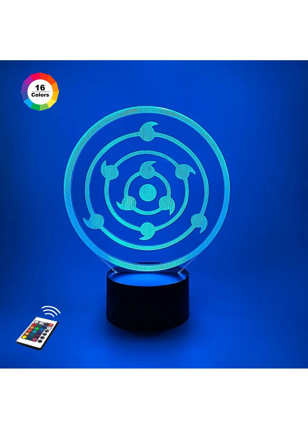 Ночник-светильник 3D "Знак Риннеган Шаринган" 23х16 см 3DTOYSLAMP (266420065)
