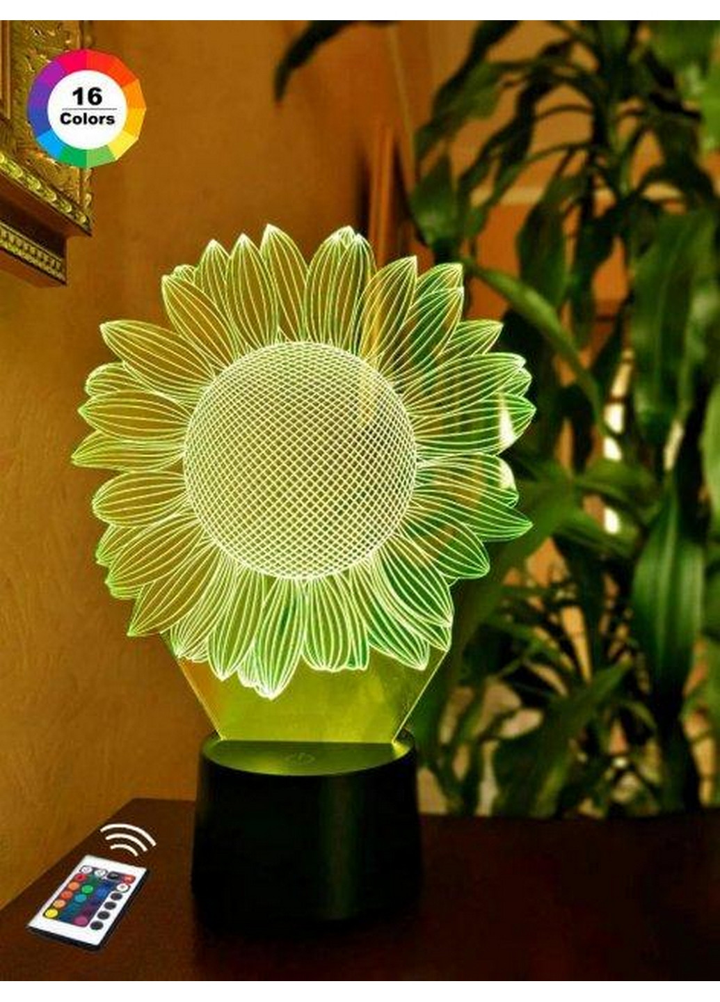 Ночник-светильник 3D "Подсолнух" 25х19 см 3DTOYSLAMP (266419659)