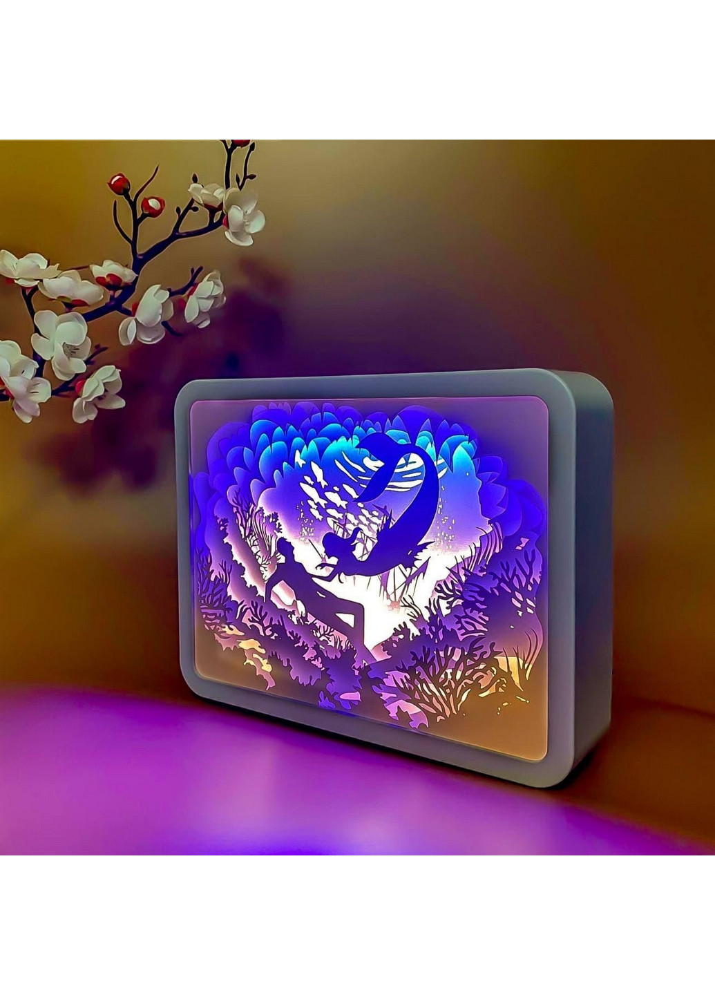 3D настольная картина-ночник "Чары русалки" 21х16 см 3DTOYSLAMP (266420464)