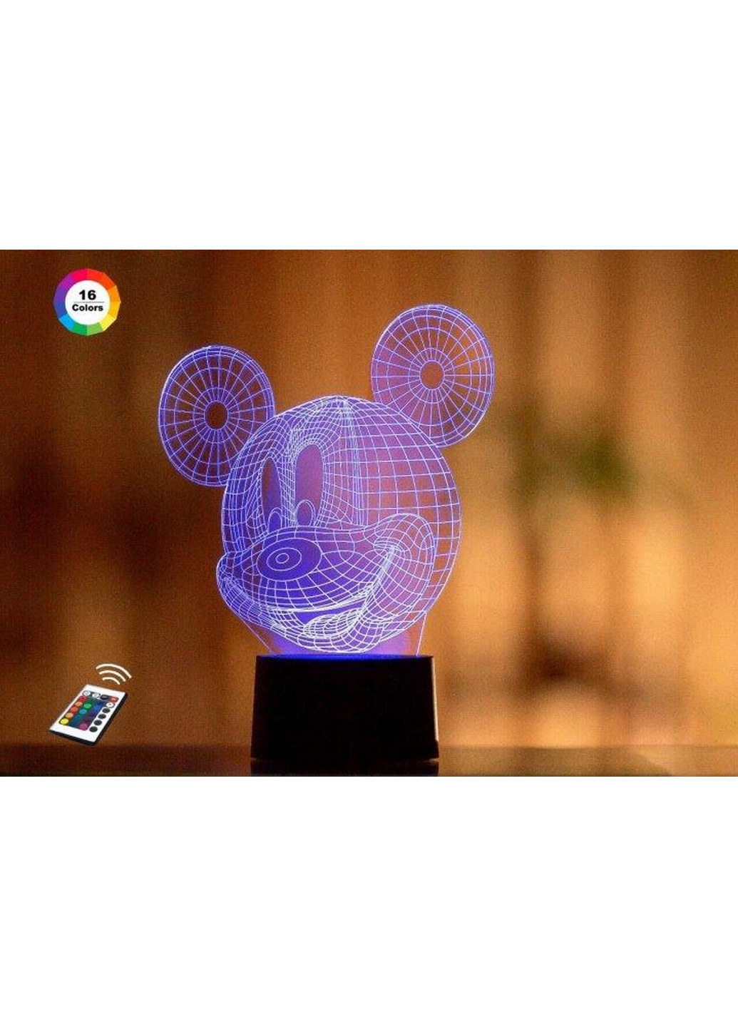 Нічник-світильник 3D "Міккі Маус" 25х16 см 3DTOYSLAMP (266419537)