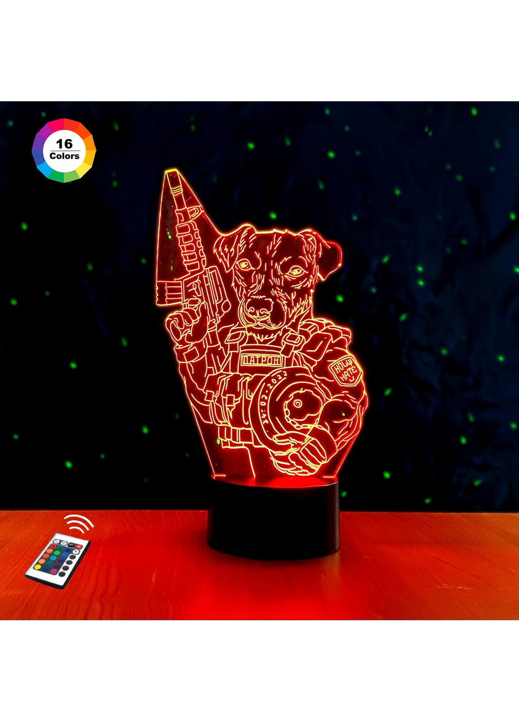 Ночник-светильник 3D "Пес Патрон" 24х14 см 3DTOYSLAMP (266420218)