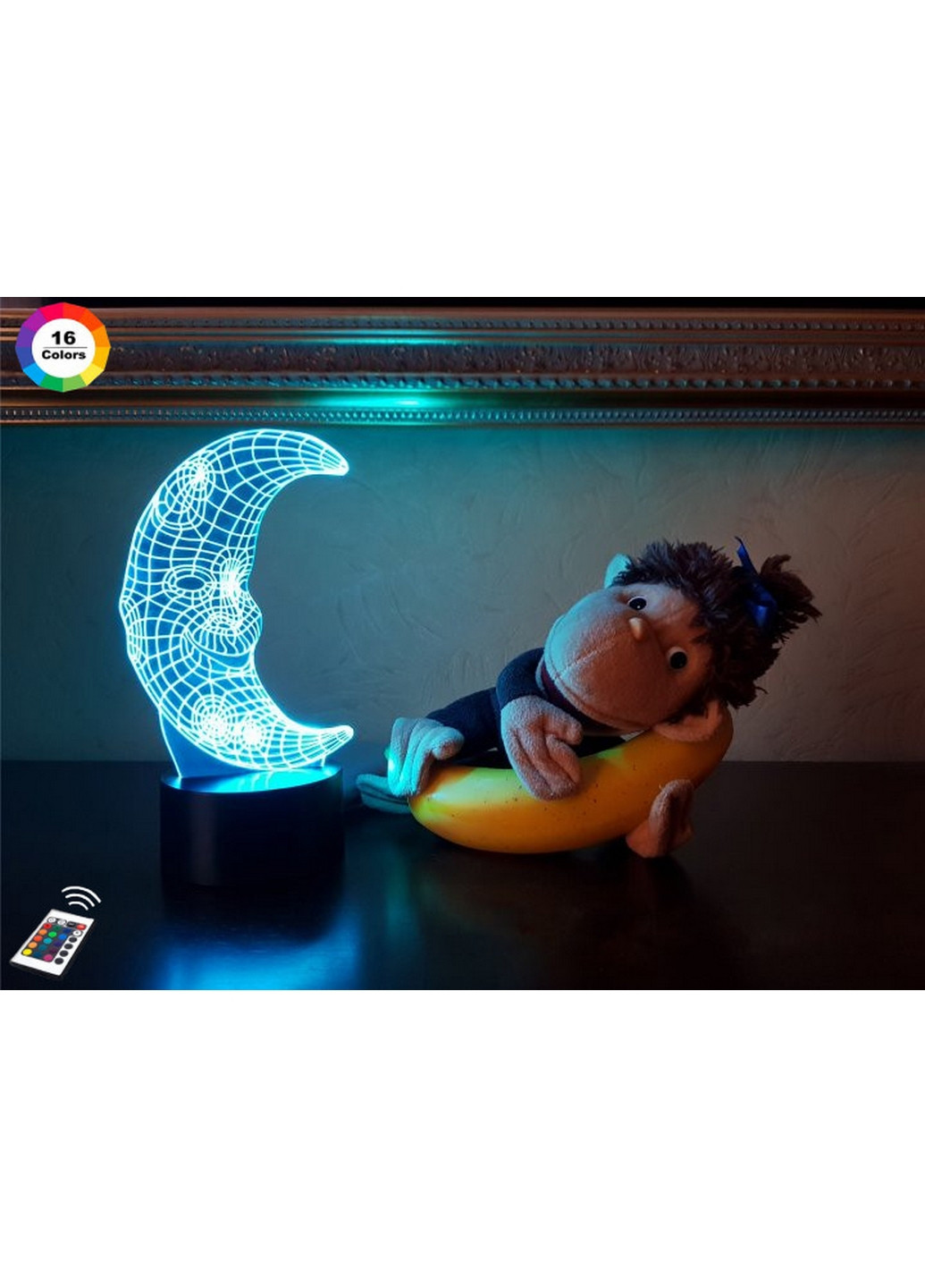 Нічник-світильник 3D "Місяць" 21х11 см 3DTOYSLAMP (266419685)