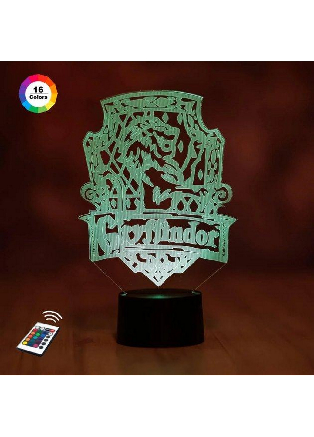 Нічник-світильник 3D "Герб Ґрифіндор" 27х16 см 3DTOYSLAMP (266419772)