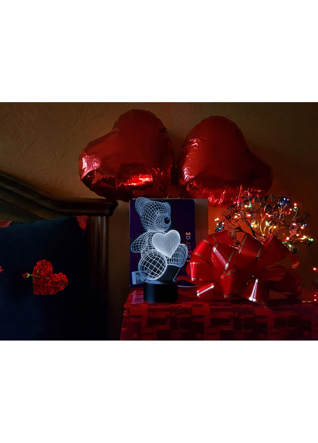 Ночник-светильник 3D "Мишка с сердцем" 26х14 см 3DTOYSLAMP (266419800)