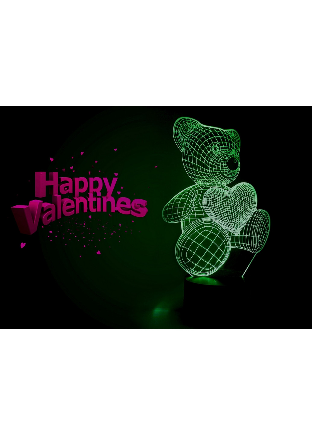 Ночник-светильник 3D "Мишка с сердцем" 26х14 см 3DTOYSLAMP (266419800)