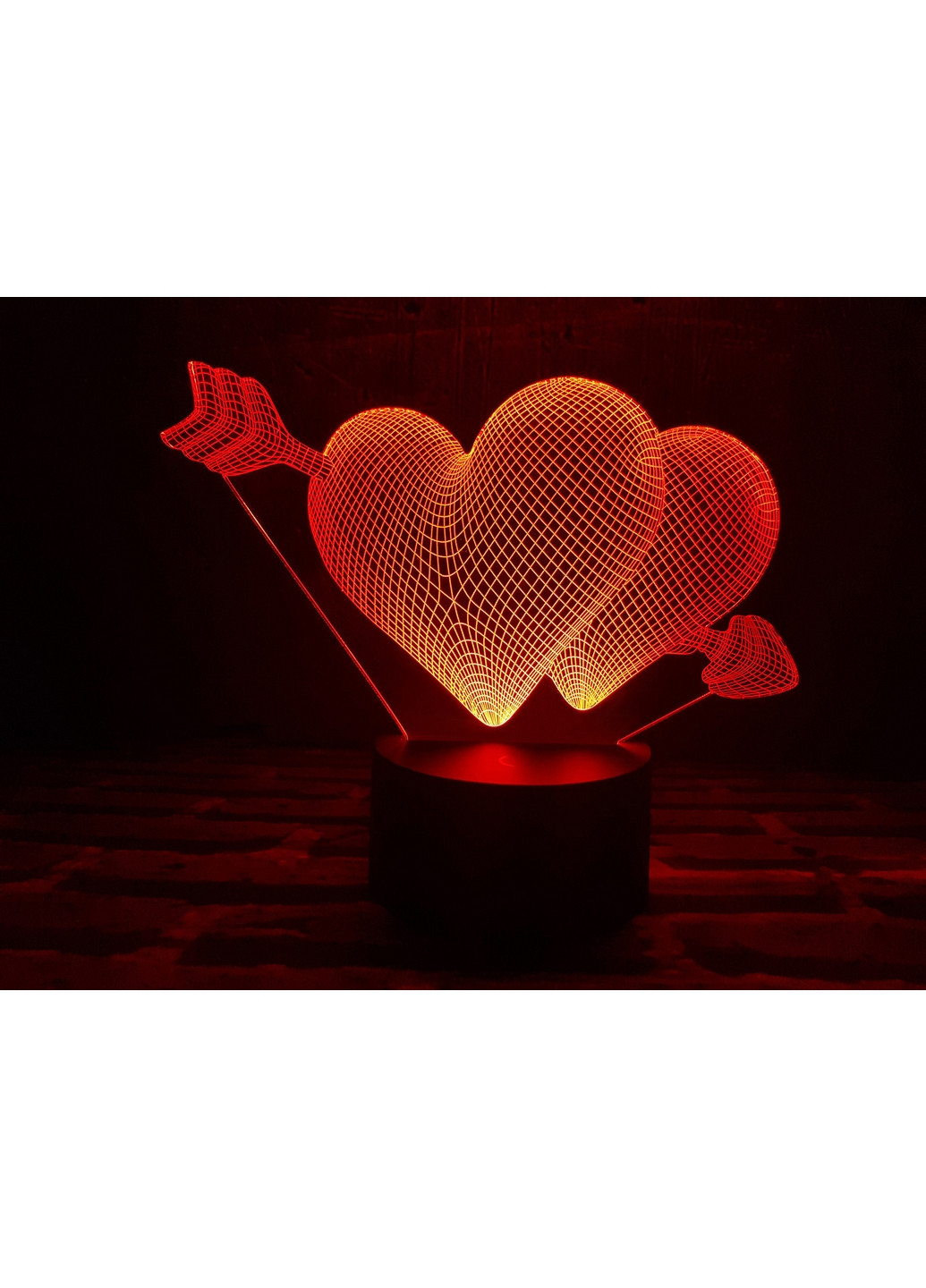 Змінна картинка для нічника-світильника 3D "Два серця зі стрілою" 3DTOYSLAMP (266420443)