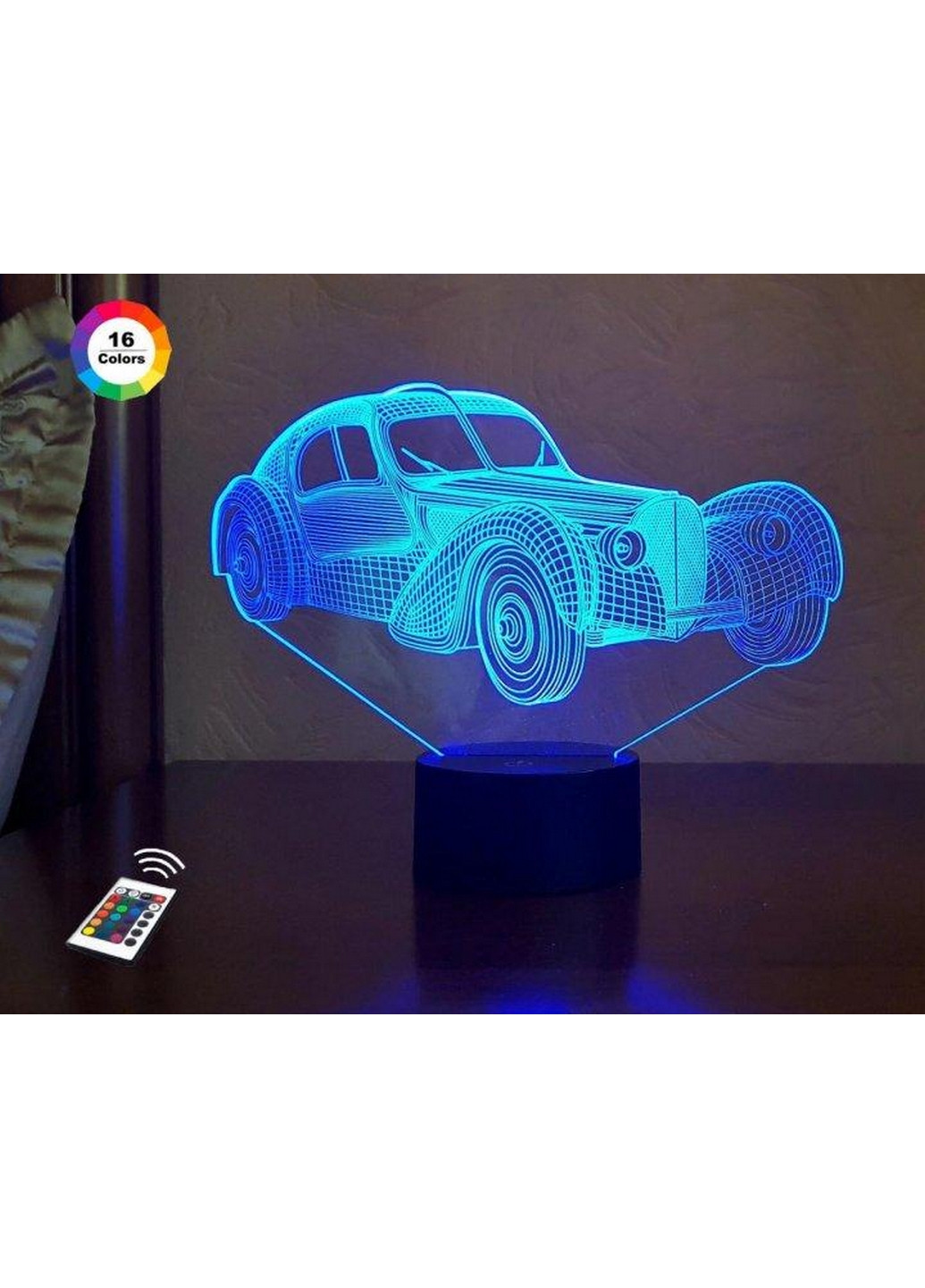 Нічник-світильник 3D "Автомобіль 35" 18х24 см 3DTOYSLAMP (266419599)