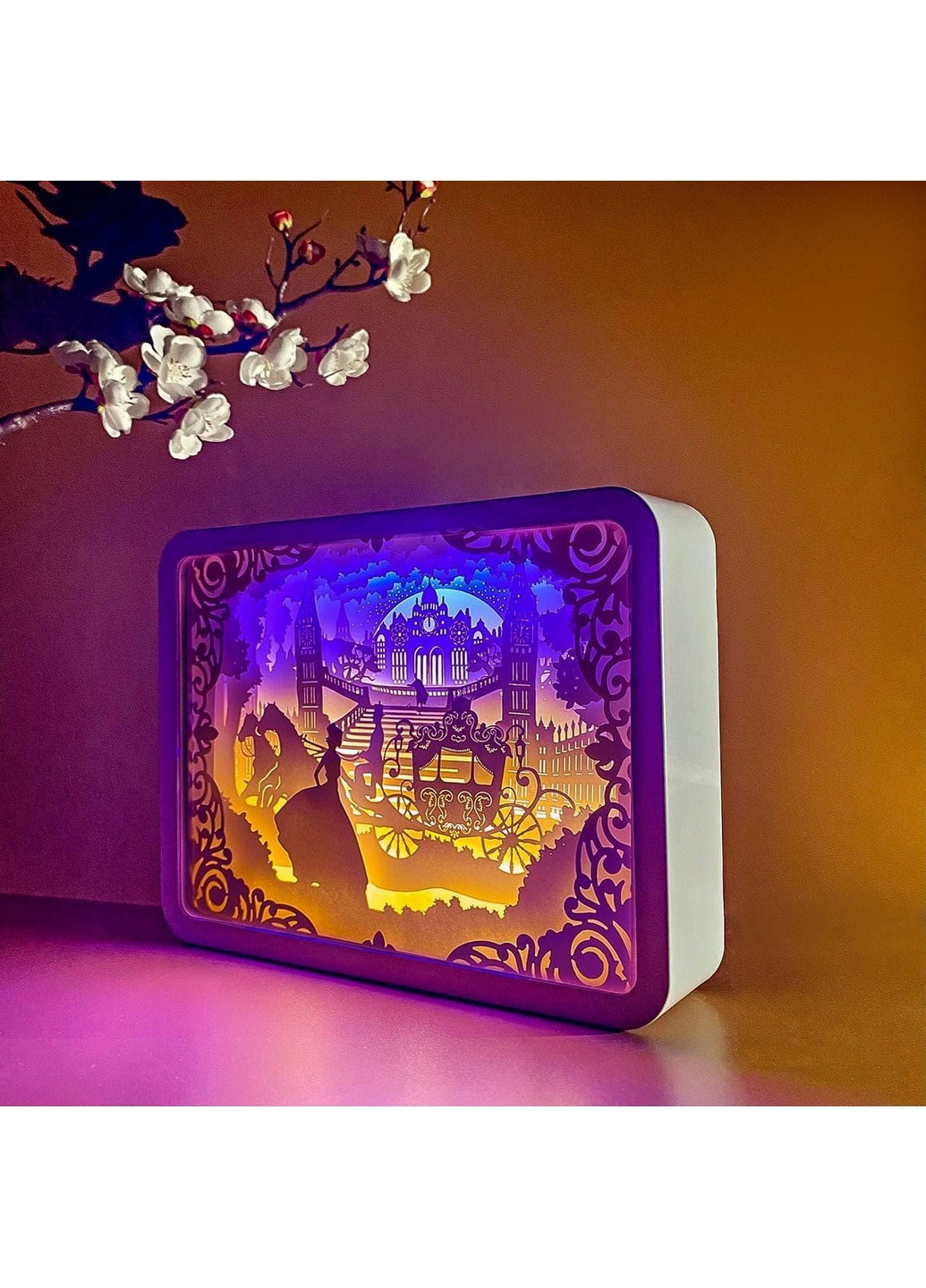 3D настільна картина-нічник "Казка Попелюшки" 21х16 см 3DTOYSLAMP (266419587)