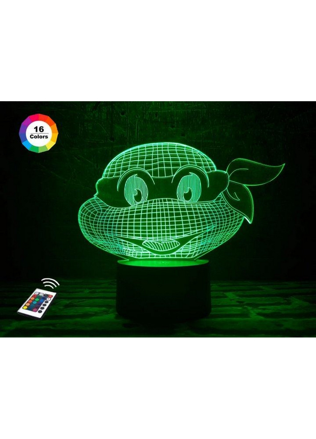 Ночник-светильник 3D "Черепашка ниндзя 1" 17х18 см 3DTOYSLAMP (266420170)