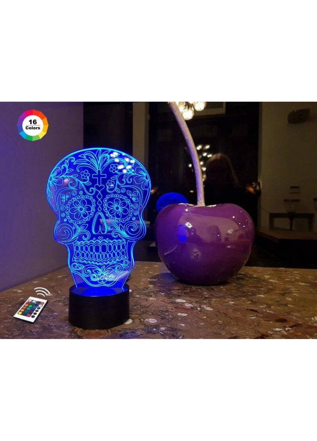 Нічник-світильник 3D "Череп 2" 25х16 см 3DTOYSLAMP (266420452)