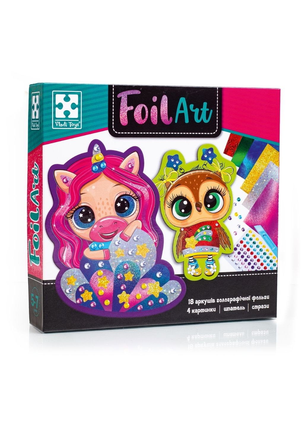 Набор для творчества "Foil Art. Волшебные животные" VT4433-10 (укр) Vladi toys (266422363)