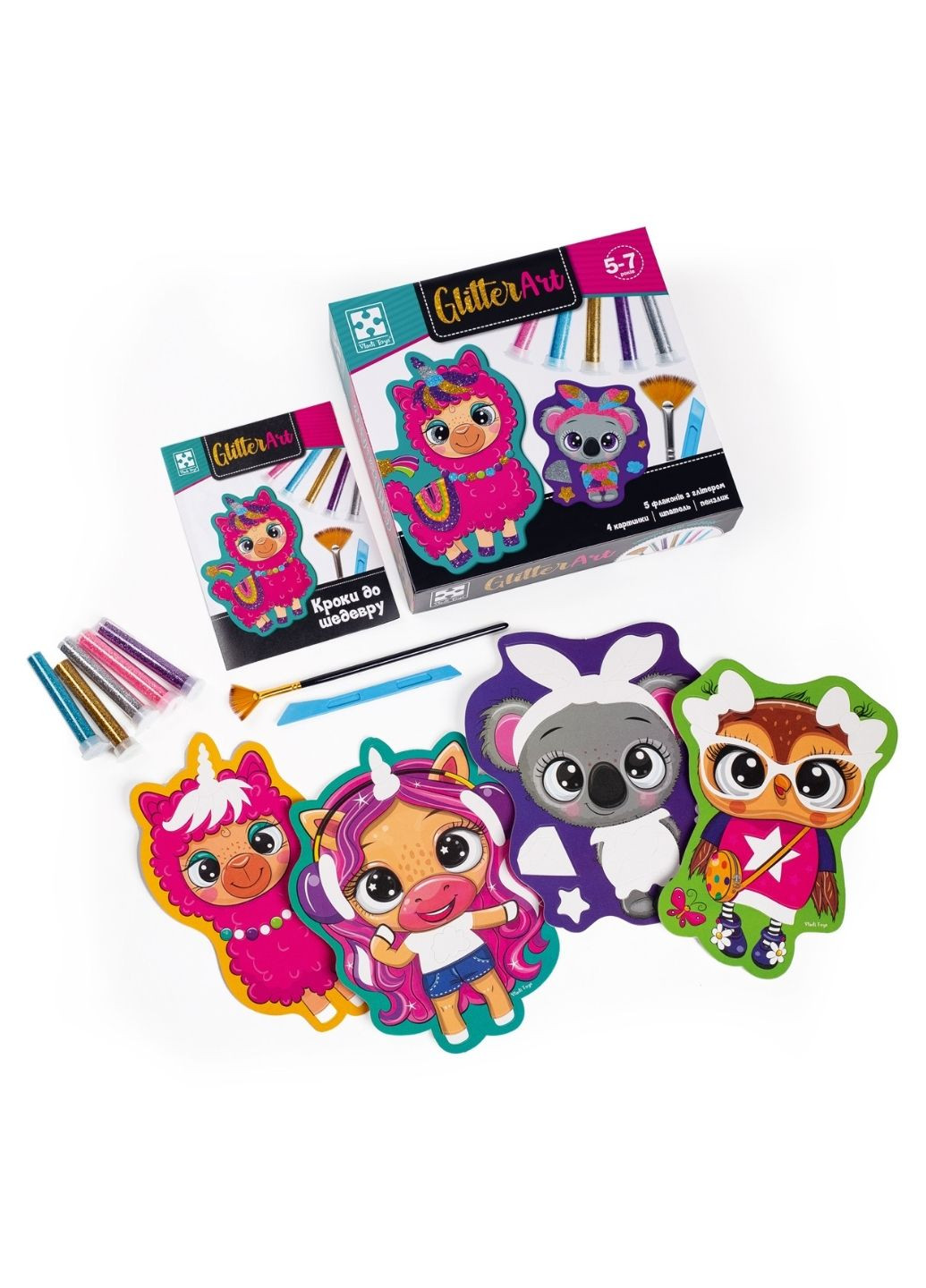 Набір для творчості "Glitter Art. Блискучі звірята" VT4501-11 (укр) Vladi toys (266422376)
