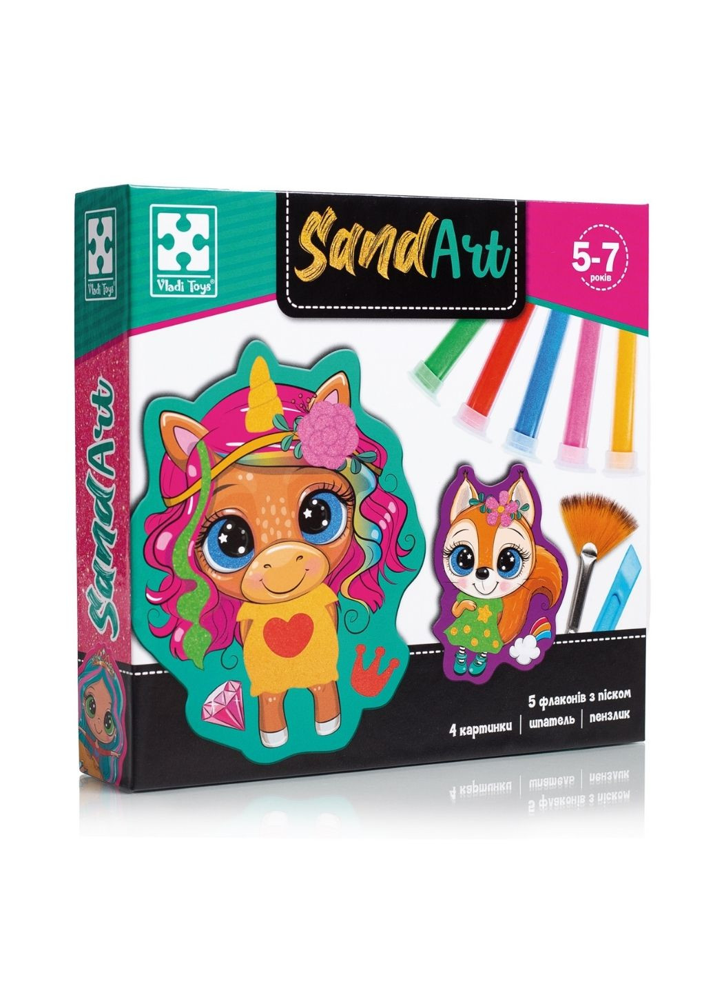 Набор для творчества "Sand Art. Веселые друзья" VT4501-01 (укр) Vladi toys (266422373)
