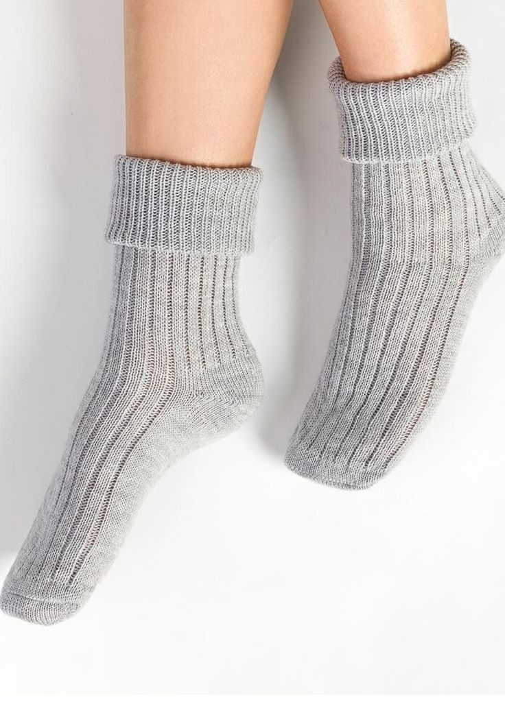 Сірі шкарпетки жіночі для спання 067 /029 (вовна) Steven однотонні (266699068)