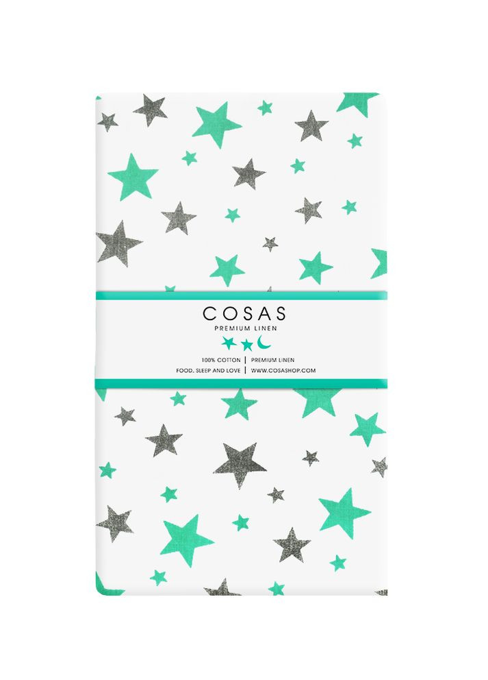 Простынь на резинке 90х200 MINT STARS (4822052208243) Cosas (266617738)