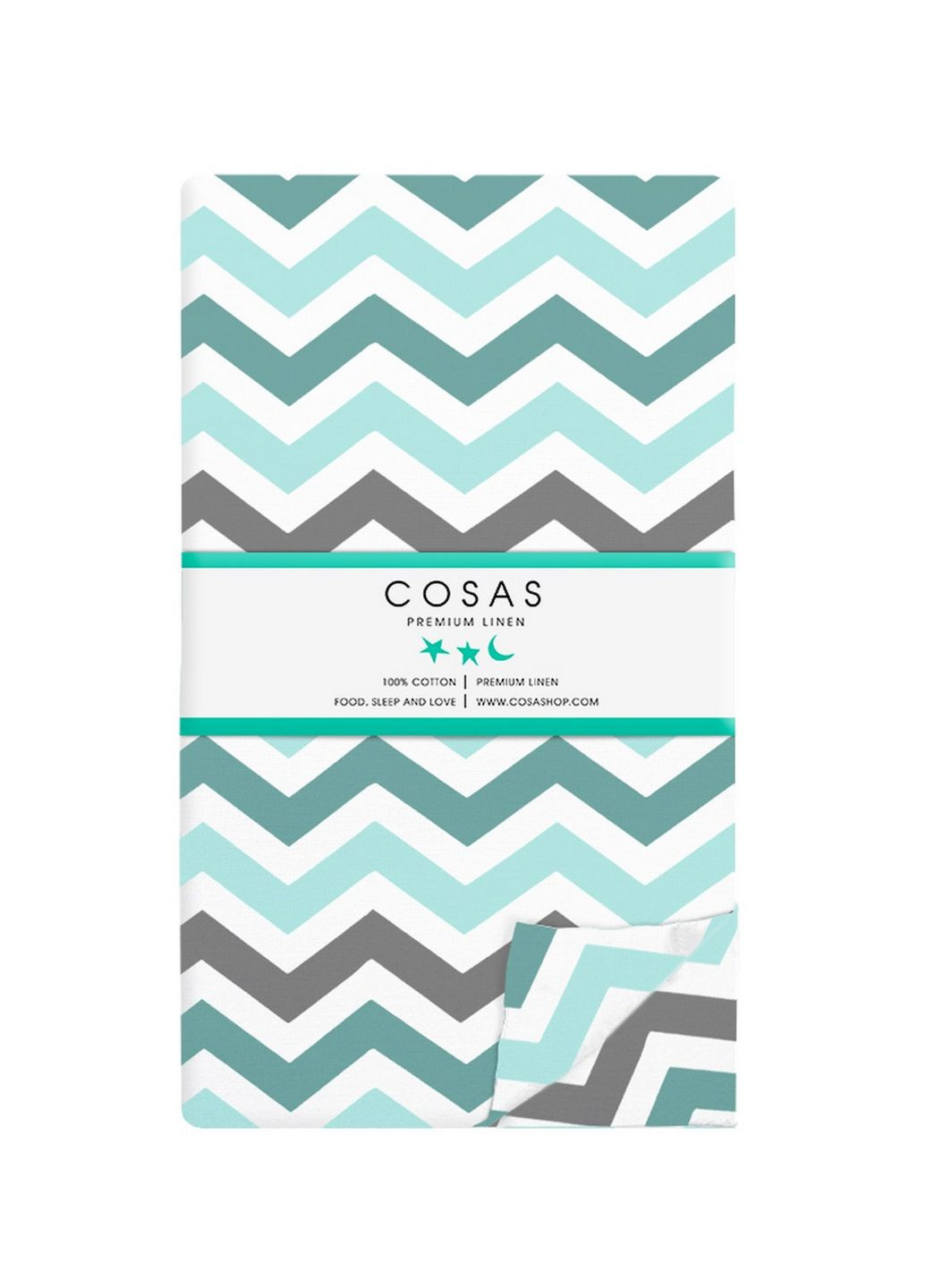 Простирадло на резинці 80х160 MINT ZIGZAG (4822052089071) Cosas (266617080)