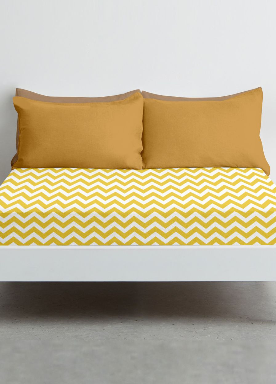 Простирадло полуторне 155х240 YELLOW ZIGZAG (4822052146903) Cosas (266617429)