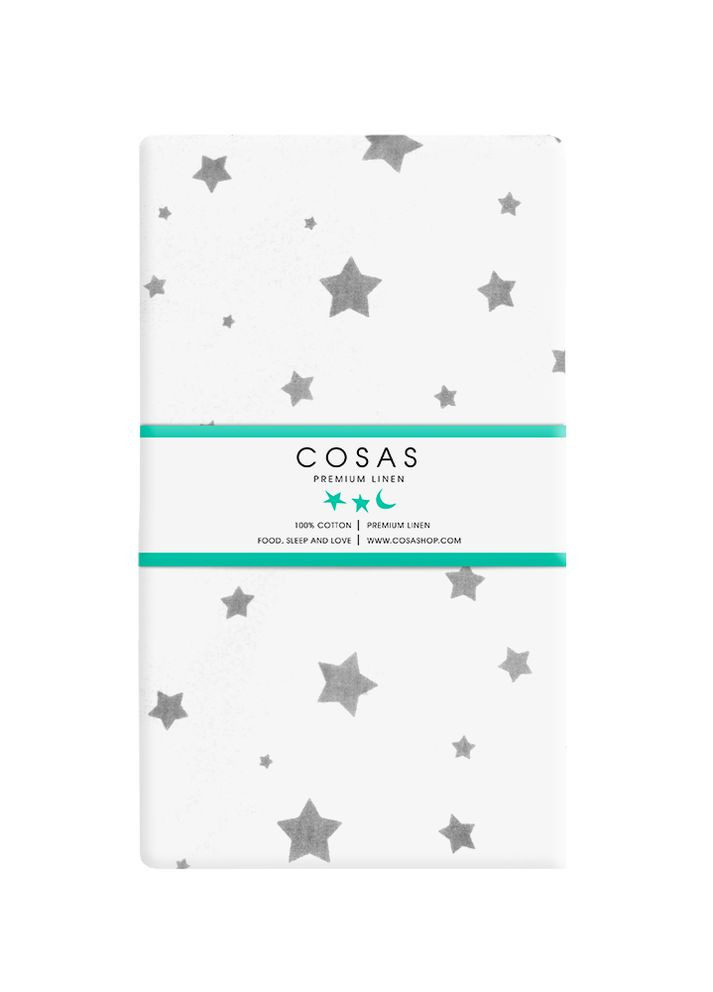 Простирадло на резинці 120х200 GREY STARFALL (4822052118429) Cosas (266619772)