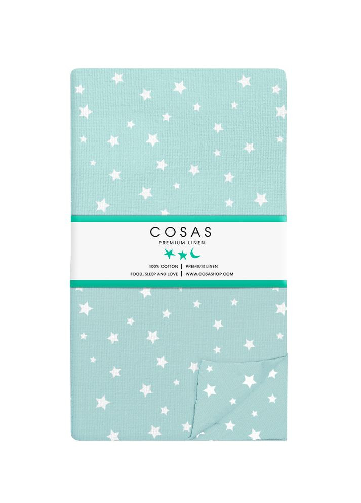 Простирадло на резинці 120х200 MINT STARFALL (4822052118399) Cosas (266618339)