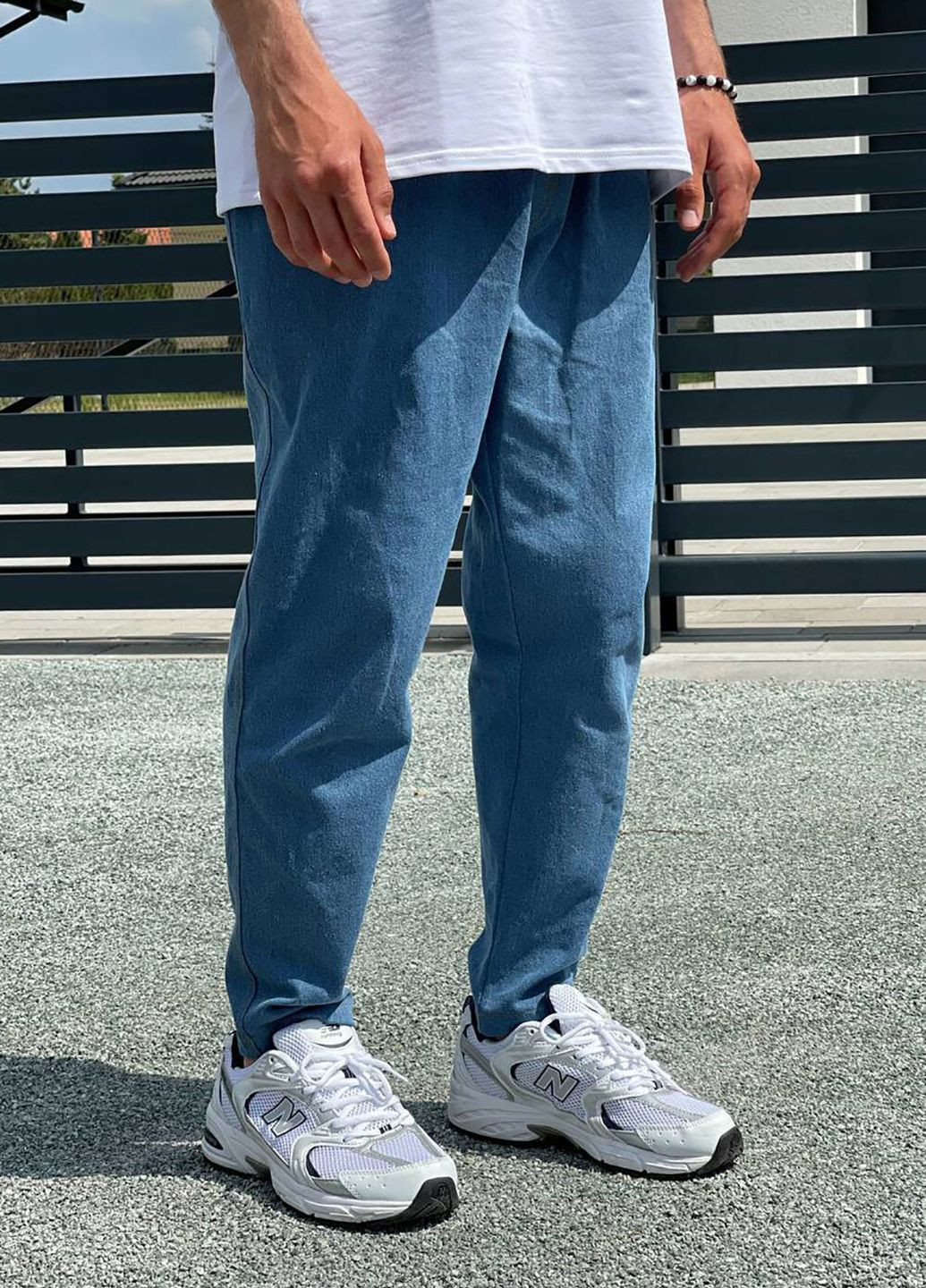 Синие демисезонные джинсы mom GRUF