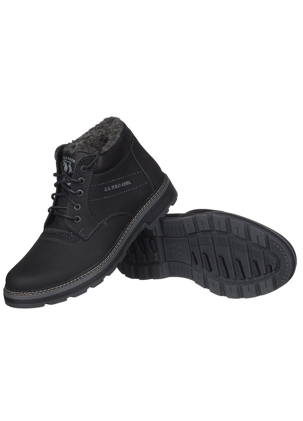 Черные зимние мужские кожаные ботинки 115 Barzoni