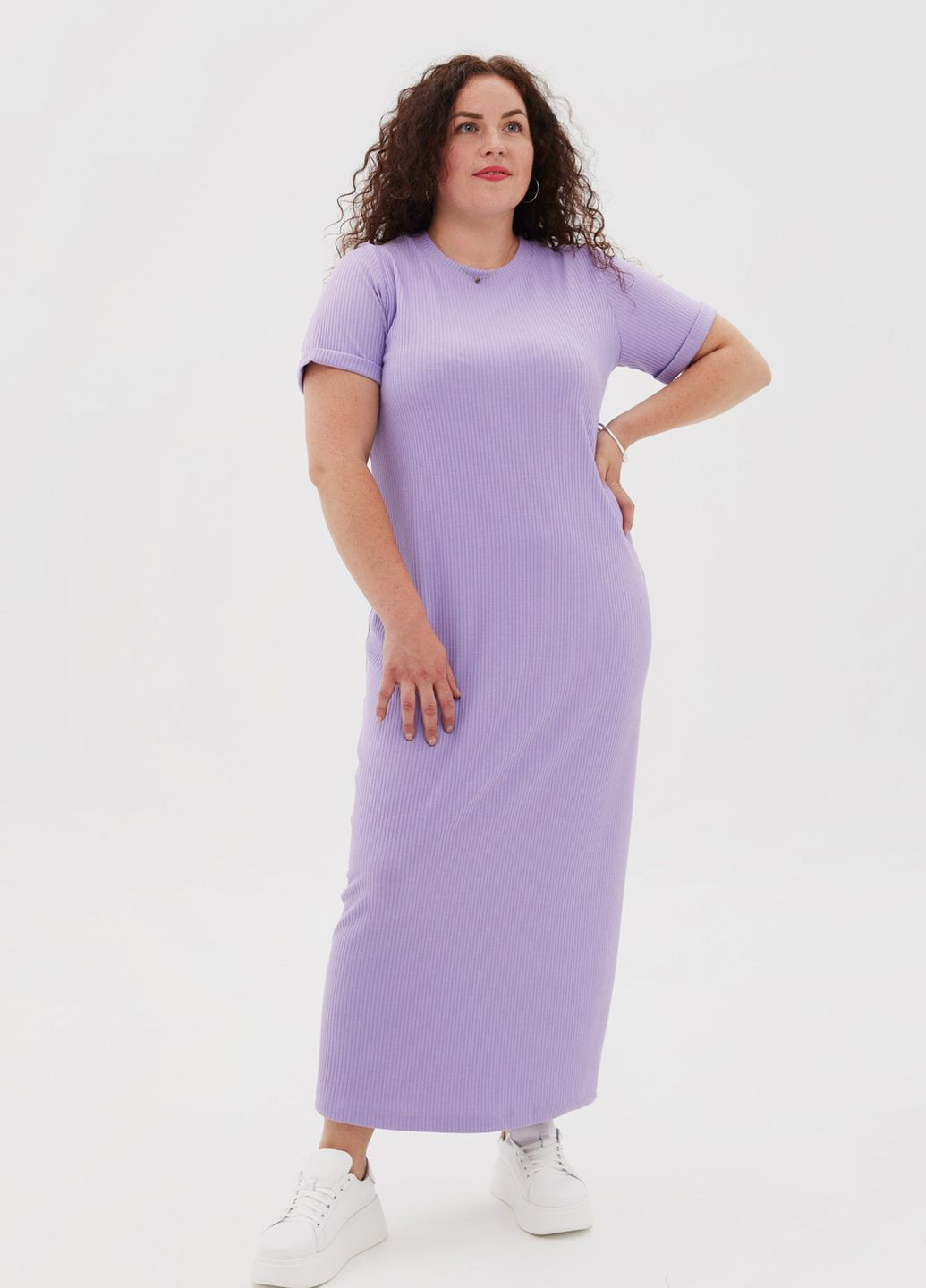 Фиолетовое кэжуал платье gynar Garne однотонное
