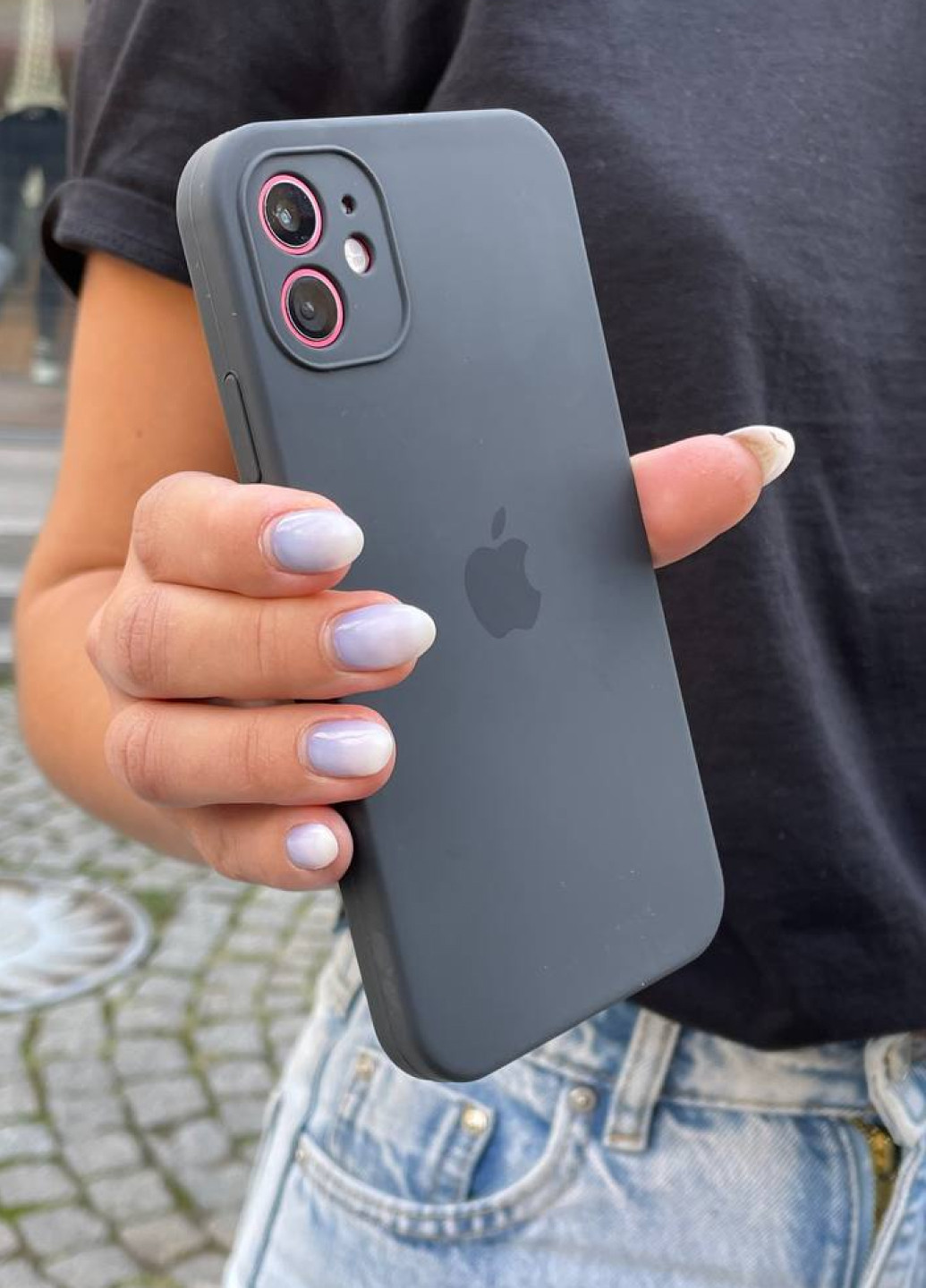 Чохол iPhone 11 Silicone Case з квадратними бортами Full Camera Gray No Brand (266623545)