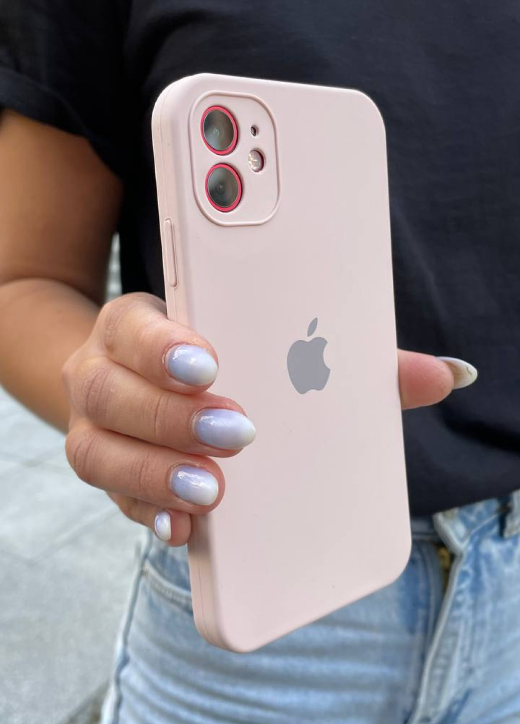 Чохол iPhone 11 Silicone Case з квадратними бортами Full Camera Pink Sand No Brand (266623534)
